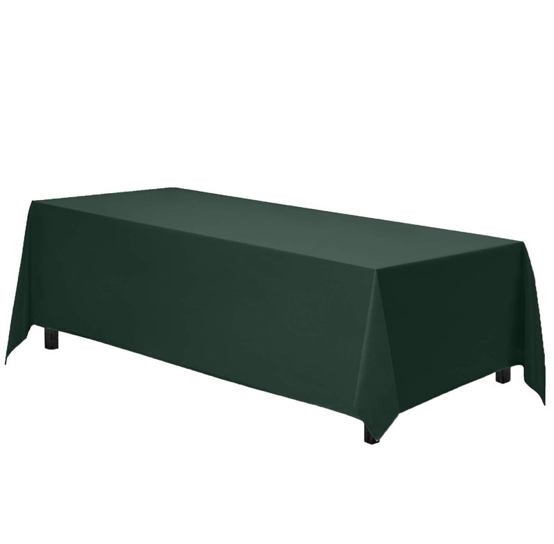 Gee Di Moda Rectangle Tablecloth 90 x 132 Inch Hunter Green Table Cloth for 6 Foot Tables with FloorLength Drop Heavy Duty Washable Fabric for Holiday Party Dinner Weddings Baby Shower