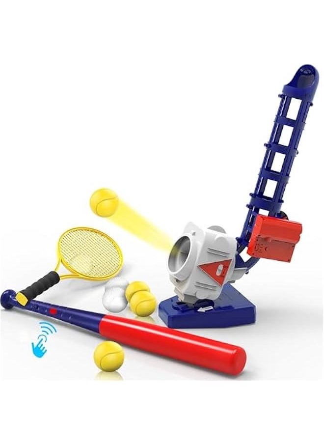 Generic - Kids Pitching Machine Toys, 2 in 1 RC Baseball Tennis Pitcher, Auto Ball Launcher Bat, Boys Outdoor Outside Sports Backyard Game, Birthday Gift 5 6 7 8 10 12 Yr Youth-Unassembled - Image 1