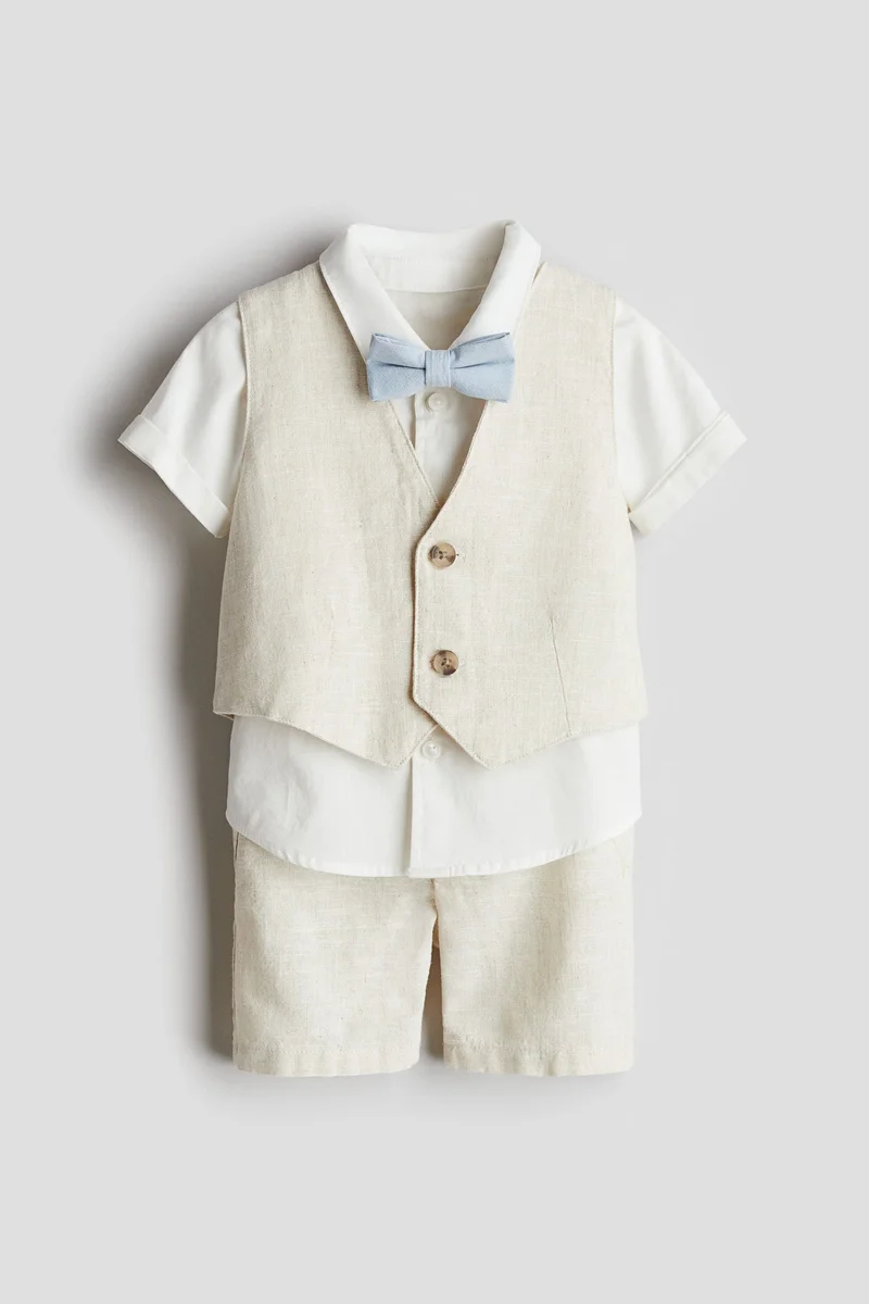 اتش اند ام 4-piece linen-blend dressy set