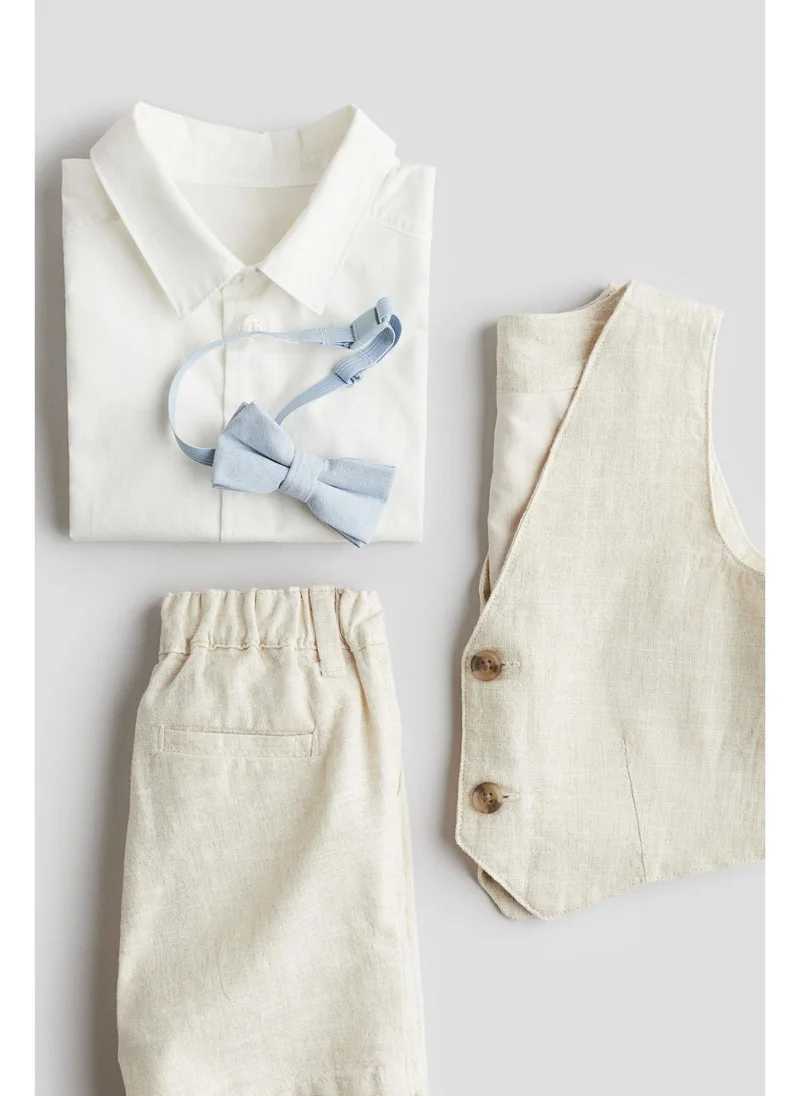 اتش اند ام 4-piece linen-blend dressy set