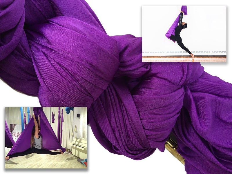 Flife F.Life Aerial Yoga Hammock - 5.5 Yards Premium Silk Fabric Swing for Antigravity Inversion with Daisy Chain, Carabiner, and Pose Guide - Image 3