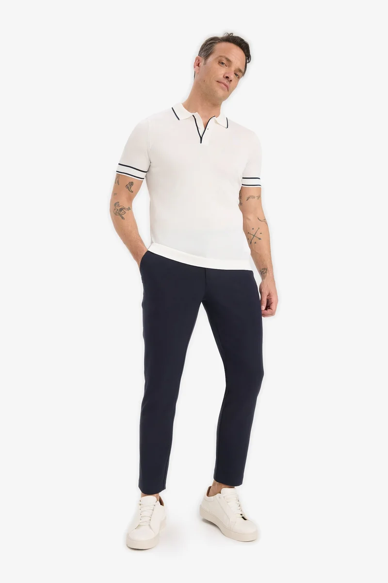 Defacto  Standard Fit Polo Collar Knitwear Short Sleeve Polo T-Shirt for Men | Best Price UAE