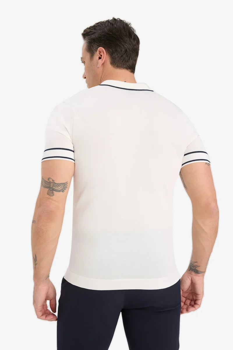 Defacto  Standard Fit Polo Collar Knitwear Short Sleeve Polo T-Shirt for Men | Best Price UAE