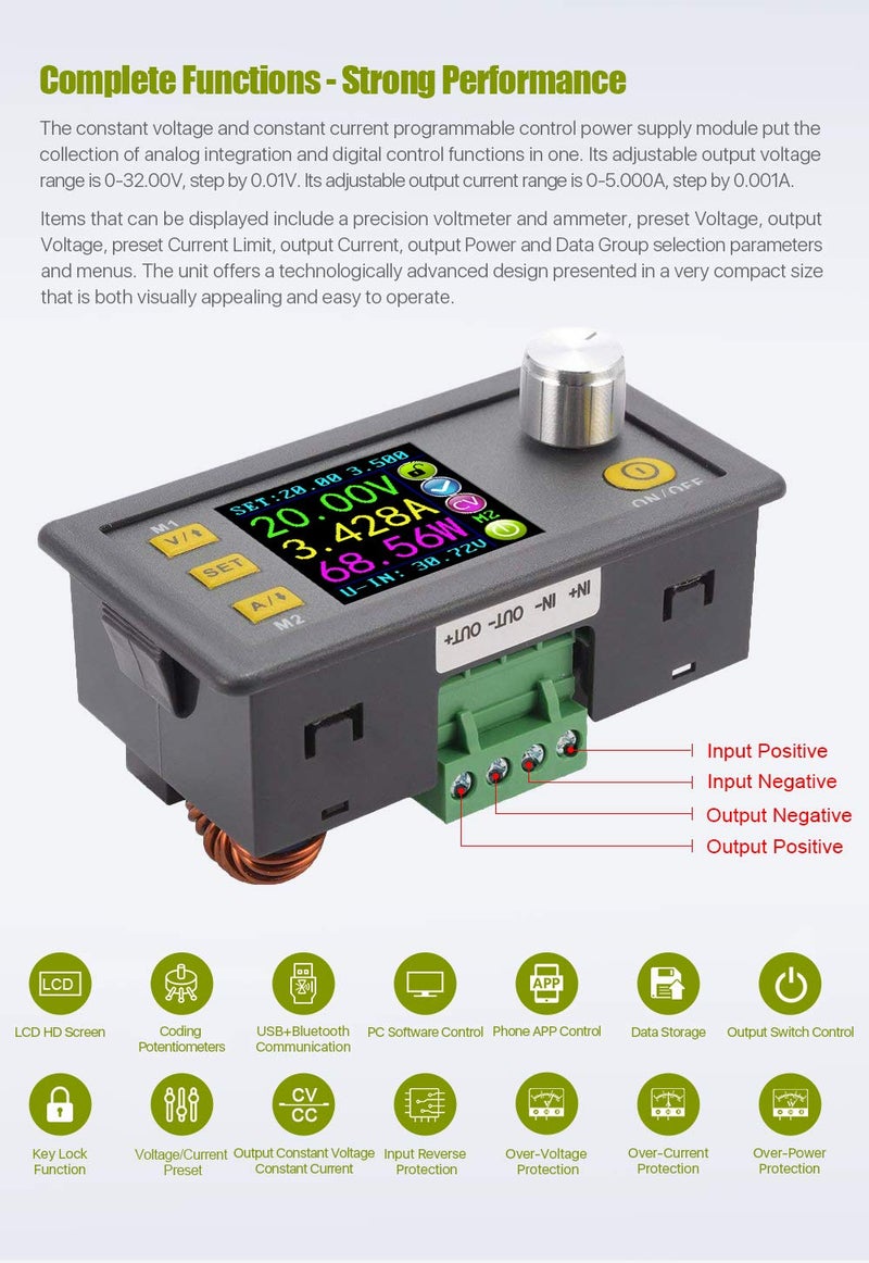 R&D RD DPS3005 6-40V to 0-32V 5A 160W Constant DC DC Voltage Current Step Down Stabilized Power Supply Module Buck Voltage Converter Voltmeter No Communication Version (DPS3005) - Image 3