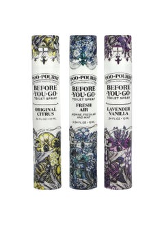 Poo-Pourri Poo-Pourri, On-The-Go, Before-You-Go® Toilet Sprays, Value Set, 3 Sprays, 0.34 fl oz (10 ml) Each  - Image 1