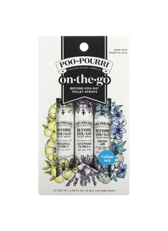 Poo-Pourri Poo-Pourri, On-The-Go, Before-You-Go® Toilet Sprays, Value Set, 3 Sprays, 0.34 fl oz (10 ml) Each  - Image 2