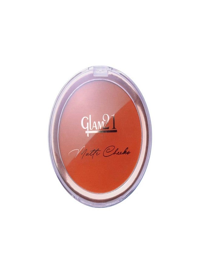 Glam 21 Glam21 Matte Cheek Blush | Perfect Pop of Color | Seamless Texture & Perfect Coverage Richly | Pigmented | Ultra Matte | Blendable | Suits all skin tones| 8.7gm | Shade-01 - Image 1