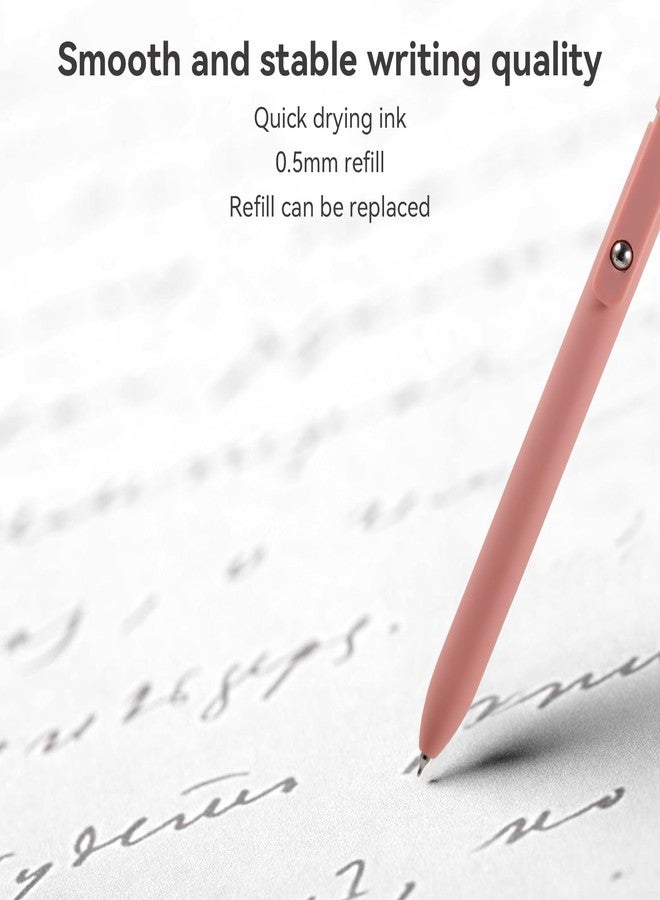 MengRan Gel Pens,0.5mm Fine Point,Quick Drying Black Ink Smooth Writing Retractable Pens for School Office Home Supplies Cute Pens for Women&Men (5 Pcs Morandi-Black Ink) - Image 5