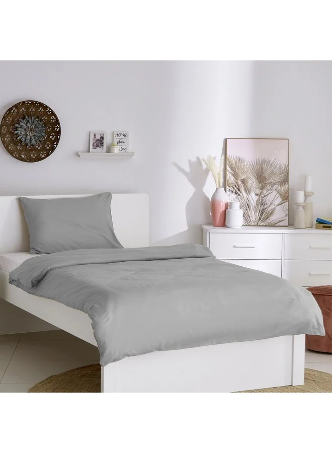 Home Box Ballina 2-Piece Solid Cotton Single Duvet Cover Set 200 x 135 cm