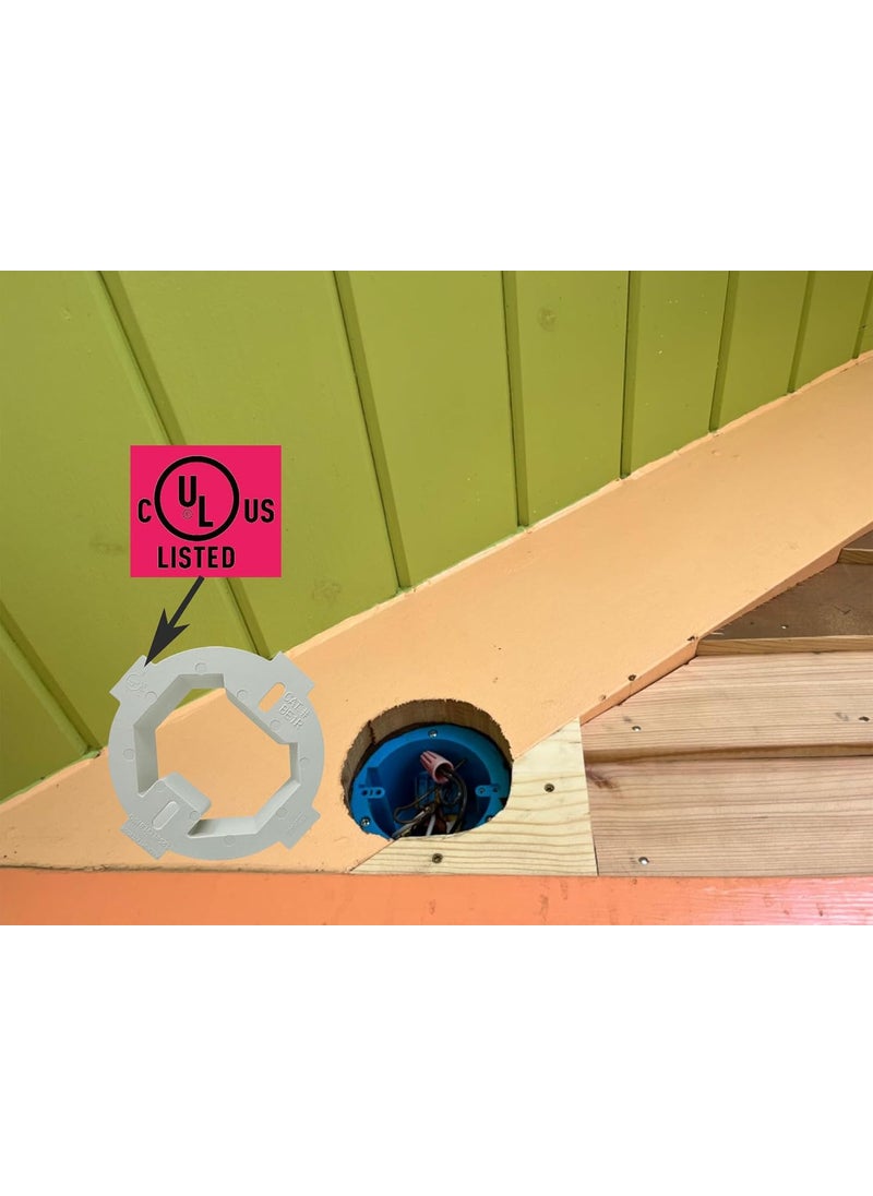 iMBAPrice iMBAPrice IMBABE1R2 UL Listed 1Gang Plastic Electrical Ceiling Box Extender 435Inch x 15Inch for 35 and 4 Round or Octagonal Boxes 2Pack  - Image 4