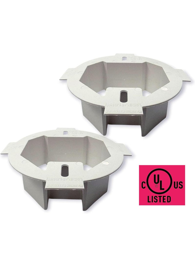 iMBAPrice iMBAPrice IMBABE1R2 UL Listed 1Gang Plastic Electrical Ceiling Box Extender 435Inch x 15Inch for 35 and 4 Round or Octagonal Boxes 2Pack  - Image 2