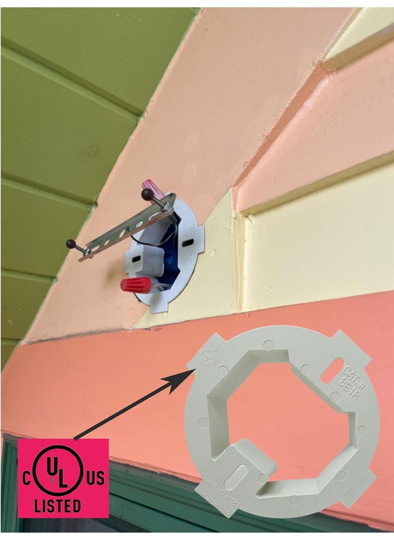 iMBAPrice iMBAPrice IMBABE1R2 UL Listed 1Gang Plastic Electrical Ceiling Box Extender 435Inch x 15Inch for 35 and 4 Round or Octagonal Boxes 2Pack  - Image 3