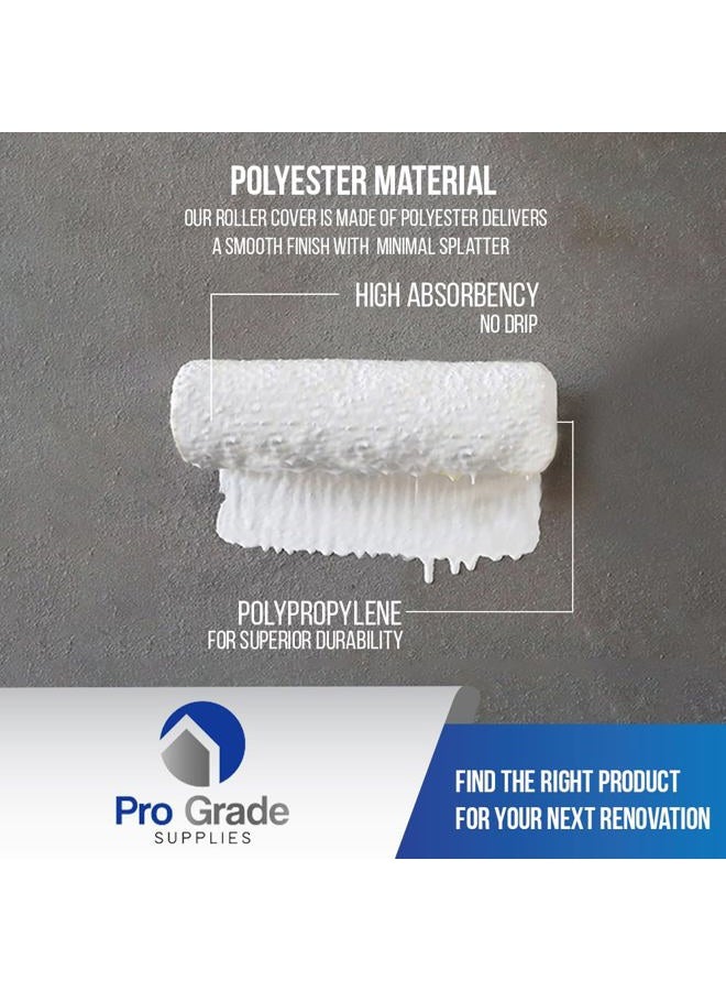 Pro-Grade Paint Roller Covers - 3/8 X 9 Inch White Nylon 5 Pack - Image 4