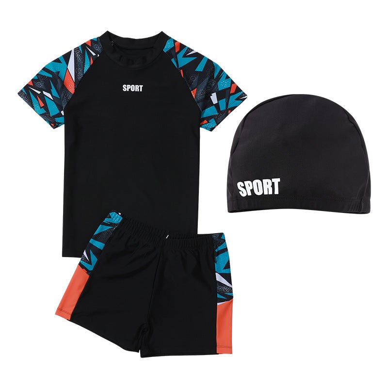Generic Boys Plus Size Swimwear Set YYDS138-1 (including swimming cap) 