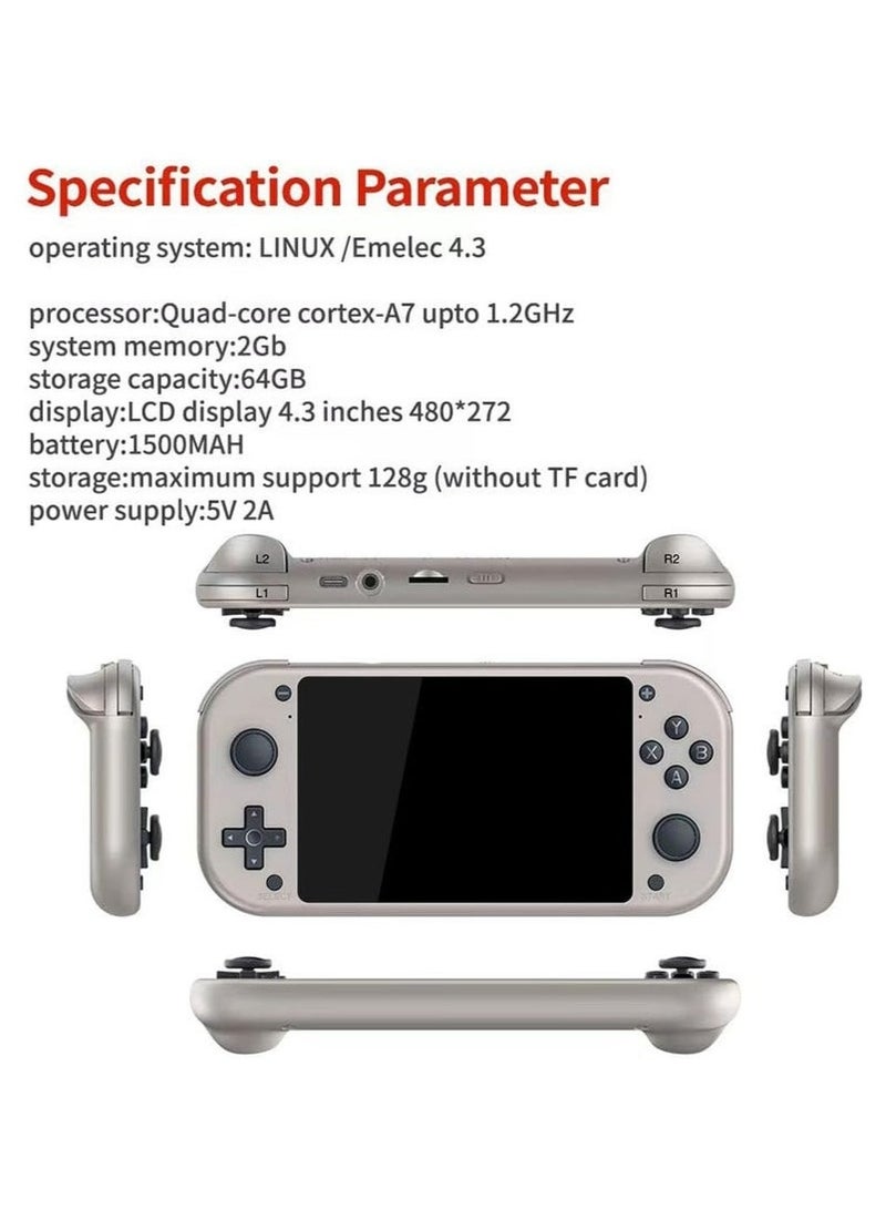 PSP M17 4.3-Inch Retro Handheld Gaming Console – Pandora Game System with 64GB Storage, Preloaded with 20000+ Classic Games – Portable Arcade Game Console with TV Output, Dual Joysticks, Save/Load Feature – Ideal for Kids, Adults & Travel Gaming Fun - Image 5