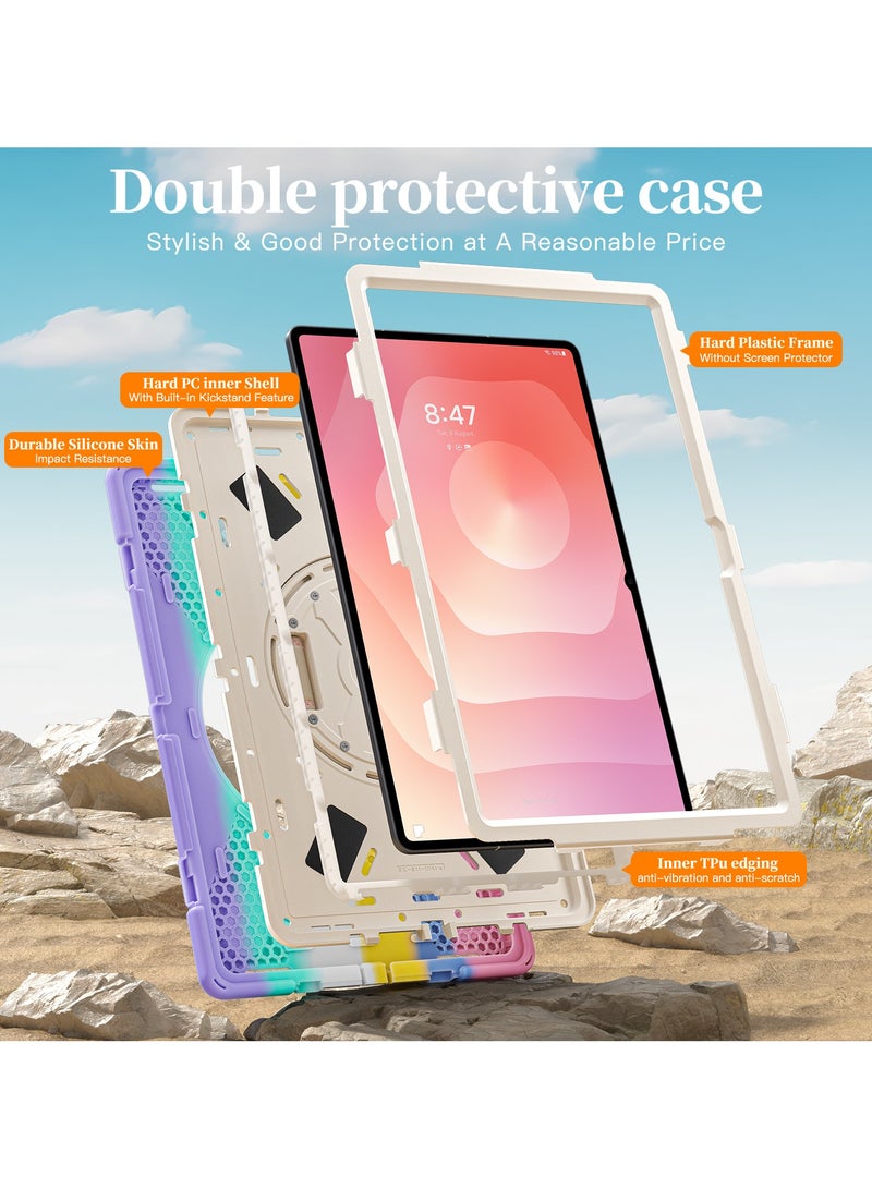 Compatible with Samsung Tab S11 Ultra 14.6-inch Tablet Case Pen Slot Silicone Rotating Stand Shockproof Case Scratch-Resistant and Durable - Image 2