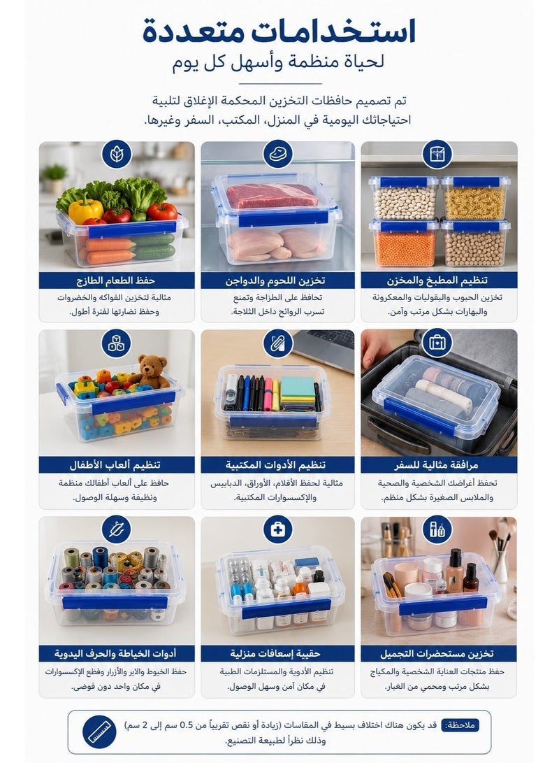 Airtight Food Storage Container Set – Multiple Sizes (1L, 3L, 5L & 9L) – Clear, Practical Design - Image 5