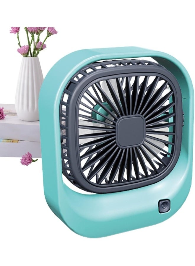 Desk Fan, Portable Desktop Fan with 3 Speeds, 360 Degree Rotating Mini Personal Fan, Mini Cooling Fan with Type-C Cable, Small Fan for Home, Office, Bedroom as Summer Gift (Black/Blue)  - Image 3