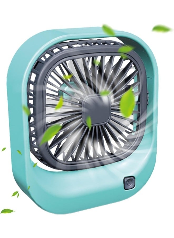 Desk Fan, Portable Desktop Fan with 3 Speeds, 360 Degree Rotating Mini Personal Fan, Mini Cooling Fan with Type-C Cable, Small Fan for Home, Office, Bedroom as Summer Gift (Black/Blue)  - Image 4