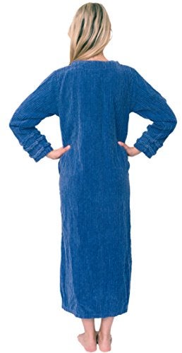 Bath & Robes Women's Full Length Chenille Robe Small Smokey Blue - Image 3