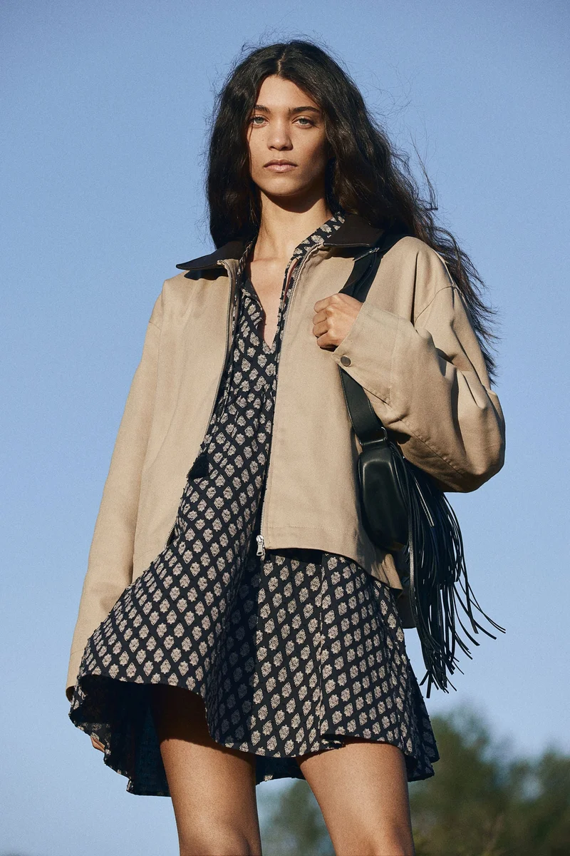 H&M Tie-detail cotton dress