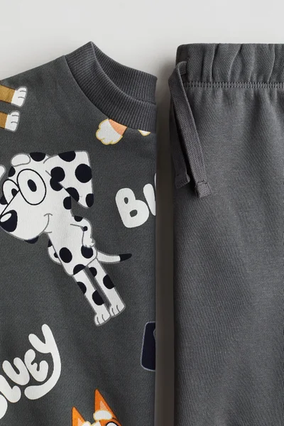 H&M 2-Piece Printed Sweatshirt Set