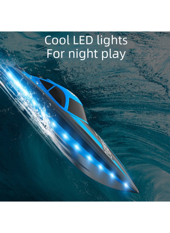 2.4g Remote Control Boat Light Led High Speed Racing Boat Electric Water Toy Competition Durable Abs Material-Color:Red  - Image 5