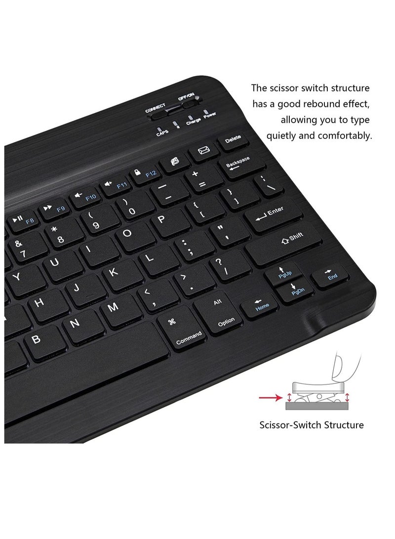 Arabic and English Bluetooth Keyboard and Mouse Combo, Ultra-Slim Portable Compact Wireless Mouse Keyboard Set for IOS Android Windows Tablet Phone iPhone iPad Pro Air Mini (Black) - Image 4