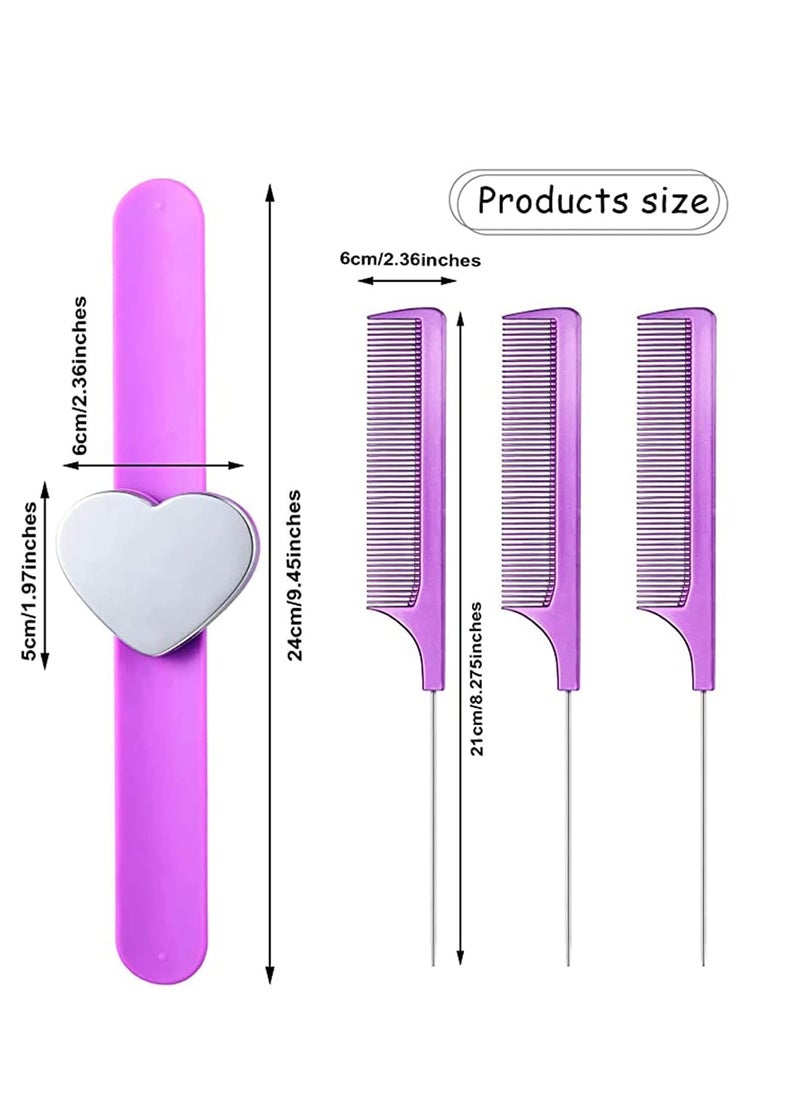KASTWAVE وسادة دبابيس معصمية مغناطيسية لحياكة الأحزمة حمال دبابيس معصمي مع 3 قطع من مشط مطاطي مصنوعة من الفولاذ المقاوم للصدأ ومشط للتقسيم ومشط ذو ذيل رفيع لرباط الشعر  - Image 2