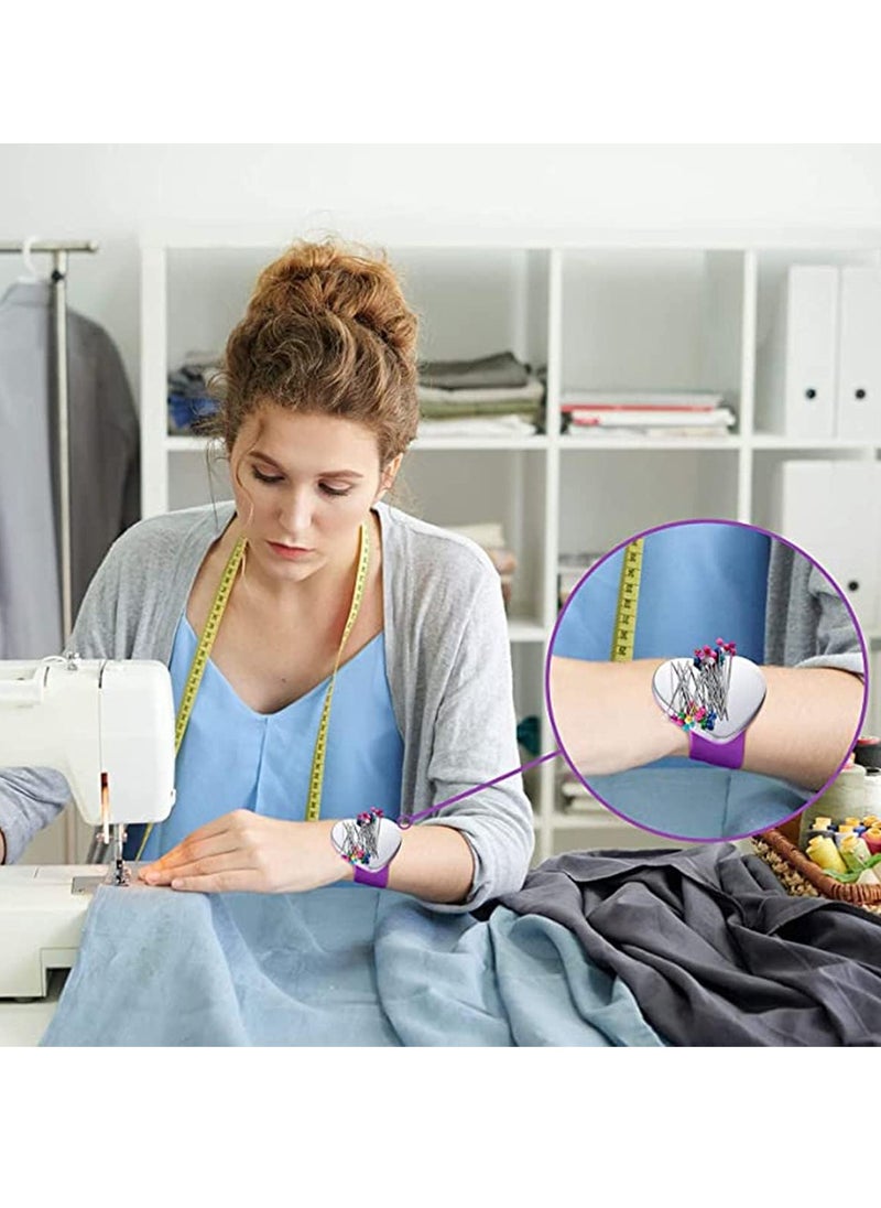 KASTWAVE وسادة دبابيس معصمية مغناطيسية لحياكة الأحزمة حمال دبابيس معصمي مع 3 قطع من مشط مطاطي مصنوعة من الفولاذ المقاوم للصدأ ومشط للتقسيم ومشط ذو ذيل رفيع لرباط الشعر  - Image 5
