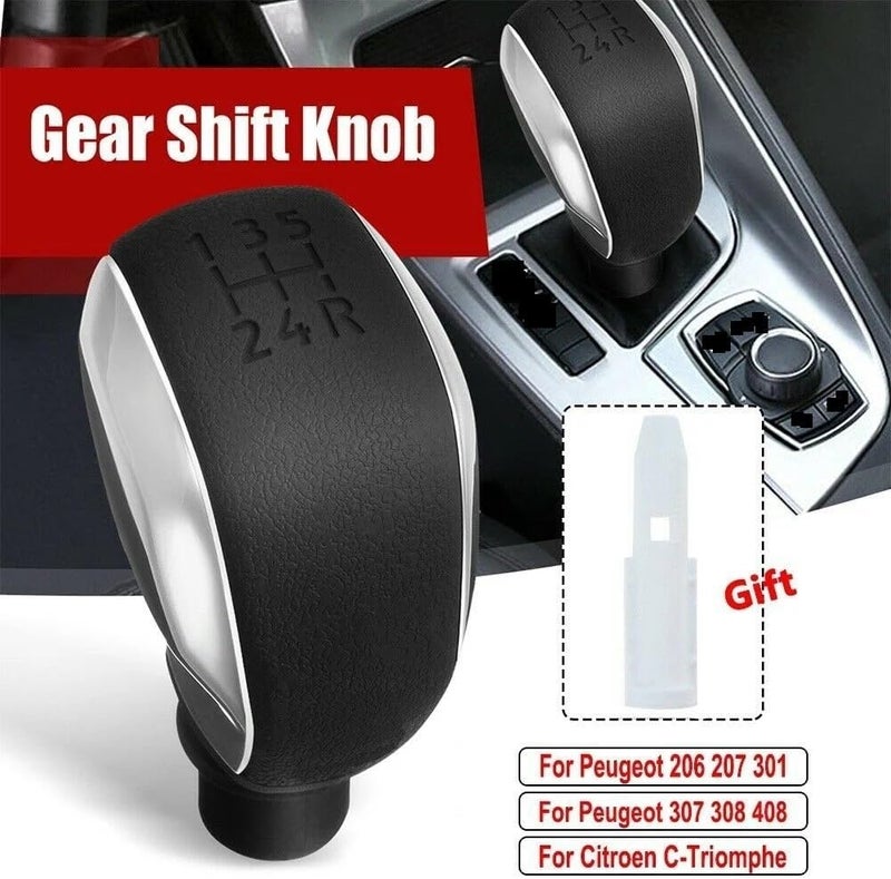 DEMULAX 5-Speed Gear Shift Knob - Black and Silver - Image 3