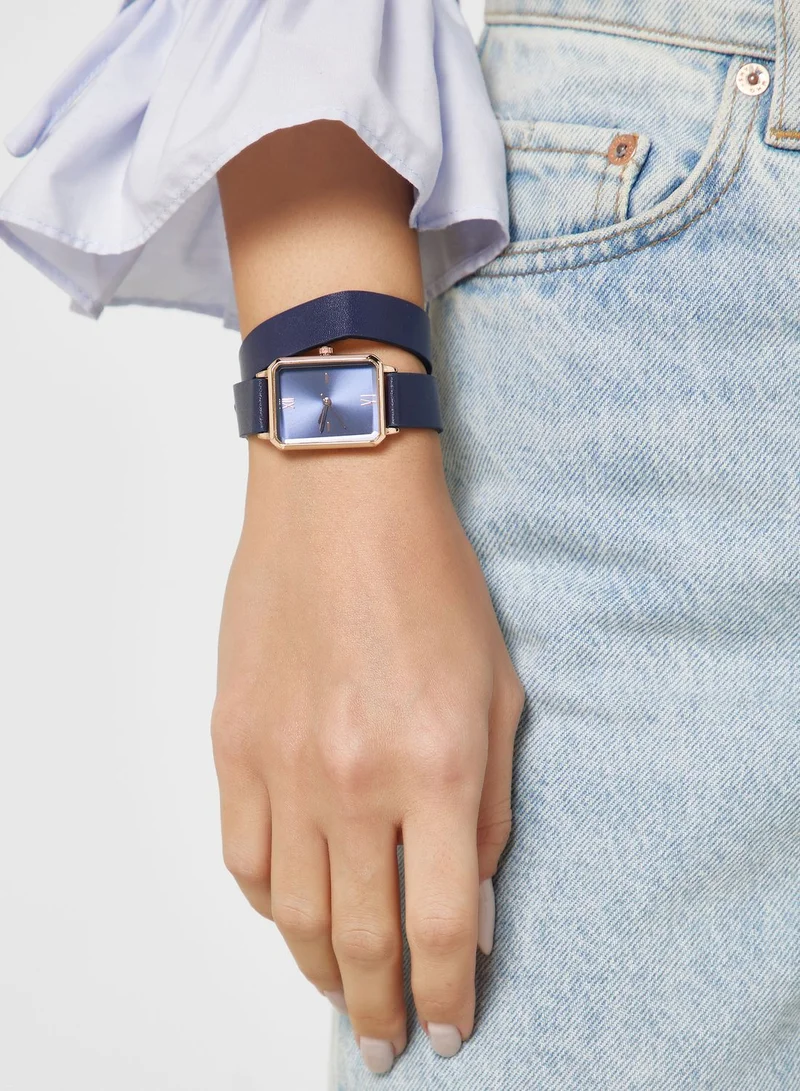 ELLA Double Wrap Rectangle Strap Analogue Watch