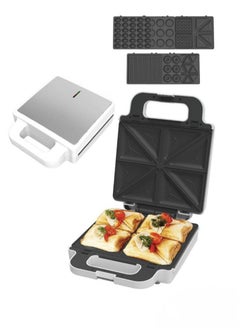 Generic 7 in 1 Sandwich & Snack Maker – Samosa, Donut, Grill, Waffle, Pancake, Nut Maker | Dishwasher Safe, Non-Stick Metal Plates White  - Image 1