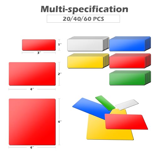 Realth Dry Erase Magnetic Labels Multicolor (2'' × 4'' 40 Pcs), Magnetic Name Tags Reusable for Teachers Students, Reusable Magnet Stickers, Magnet Labels for Whiteboard Classroom Fridge Office - Image 2