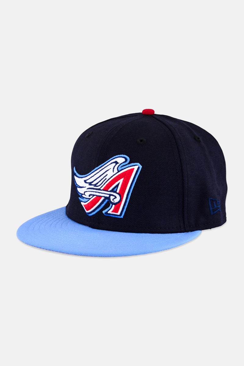 New Era x MLB Men Los Angeles Angels Fitted Cap, Black - Image 1