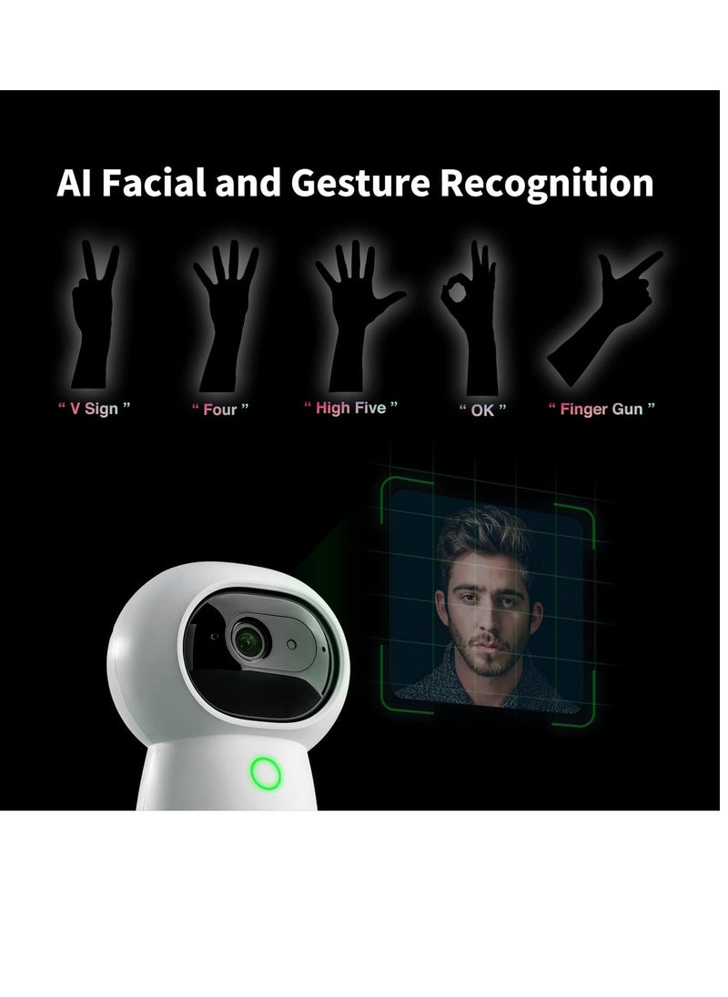 أكارا 2K Security Indoor Camera Hub G3 Global الإصدار العالمي ، والتعرف على الوجه والإيماءات ، والتحكم عن بعد الأشعة تحت الحمراء ، وزاوية عرض 360 درجة عبر المقلاة والإمالة ، يعمل مع Alexa و HomeKit و Google Assistant ، IFTTT  - Image 5