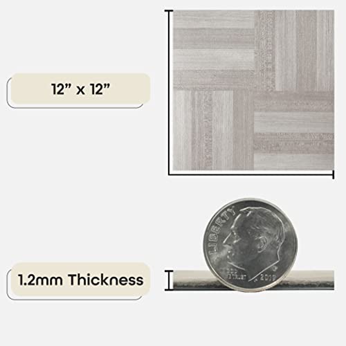 Achim Nexus Self Adhesive 12-Inch Vinyl Floor Tiles, 20 Tiles - 12" x 12", Ash Grey Wood Pattern - Peel & Stick, DIY Flooring for Kitchen, Dining Room, Bedrooms & Bathrooms by Achim Home Decor - Image 3