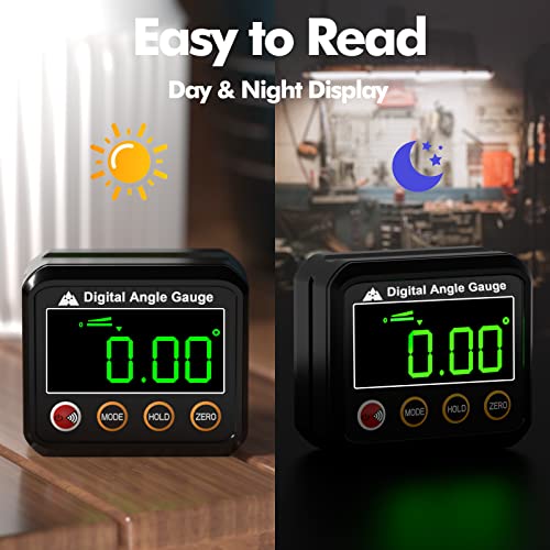 VOLCANOES CLUB Magnetic Digital Angle Finder Protractor Inclinometer - Mini Digital Level Angle Gauge - Fast & Stable Measurement Tool - Backlit Display & Big Number - Woodworking, Construction - Image 5
