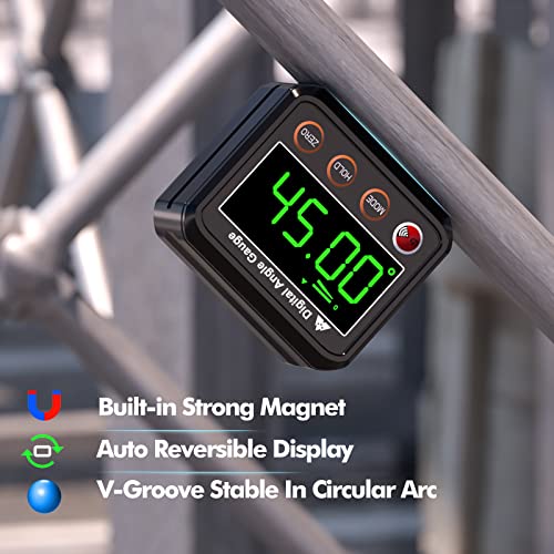 VOLCANOES CLUB Magnetic Digital Angle Finder Protractor Inclinometer - Mini Digital Level Angle Gauge - Fast & Stable Measurement Tool - Backlit Display & Big Number - Woodworking, Construction - Image 4