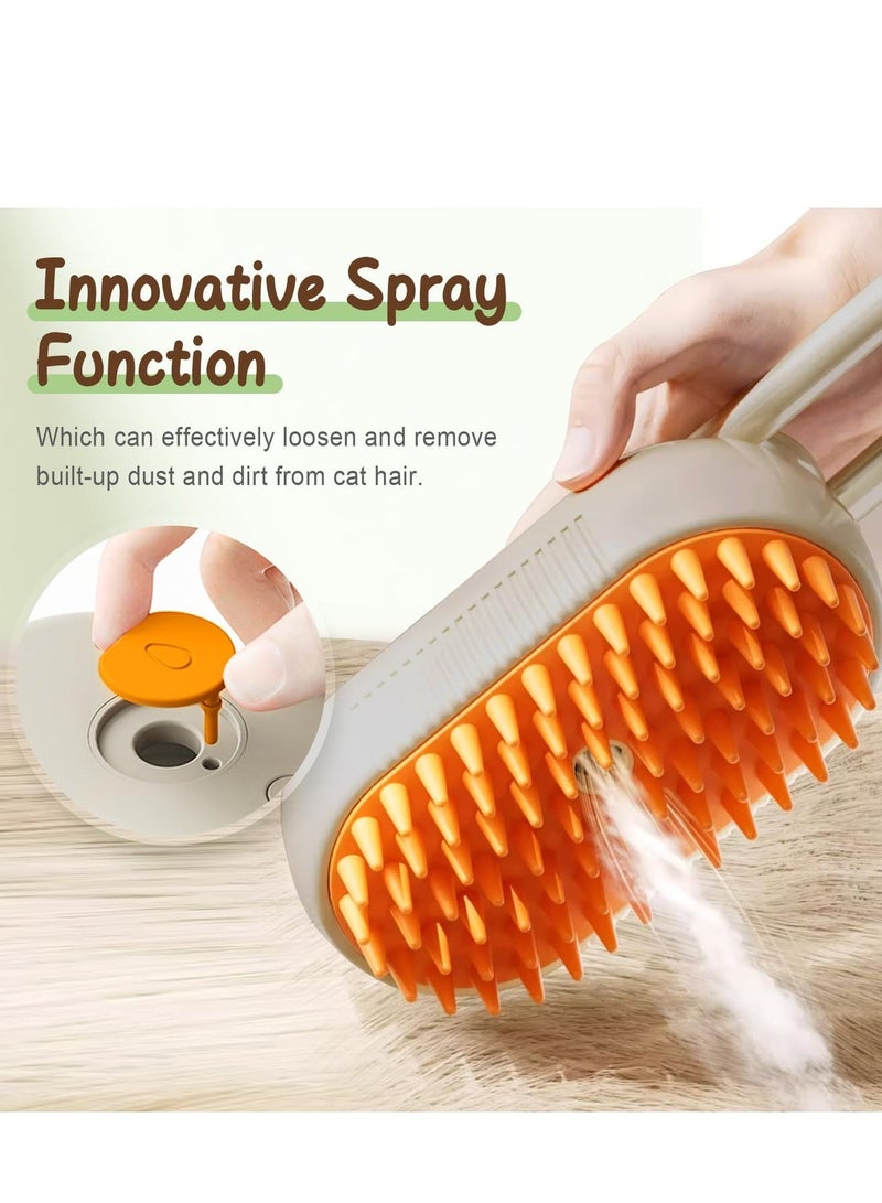 BABONA 3-in-1 Rechargeable Pet Steam Grooming Brush, Cat & Dog Anti-Static Comb for Massage, Shedding Cleaning & Hair Removal (White) - Image 5