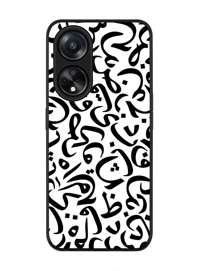 Stylizedd Rugged Black edge case for Oppo A98 5G, Slim fit Soft Case Flexible Rubber Edges Anti Drop TPU Gel Thin Cover- Arabian Pearls - Image 1
