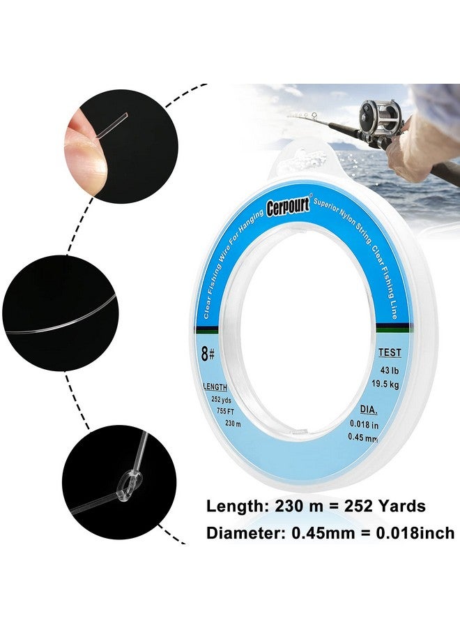 Cerpourt Clear Fishing Wire,755FT Monofilament Fishing Line,Clear String for Hanging,Strong Clear Wire Invisible Nylon Thread for Hanging Balloon,Garland,Picture,Crafts,Decorations,Suitable for Beading Sewing - Image 2