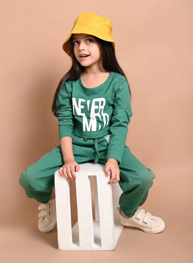 LILPICKS Never Mind Printed Crop Top with Jogger Set  - Image 2