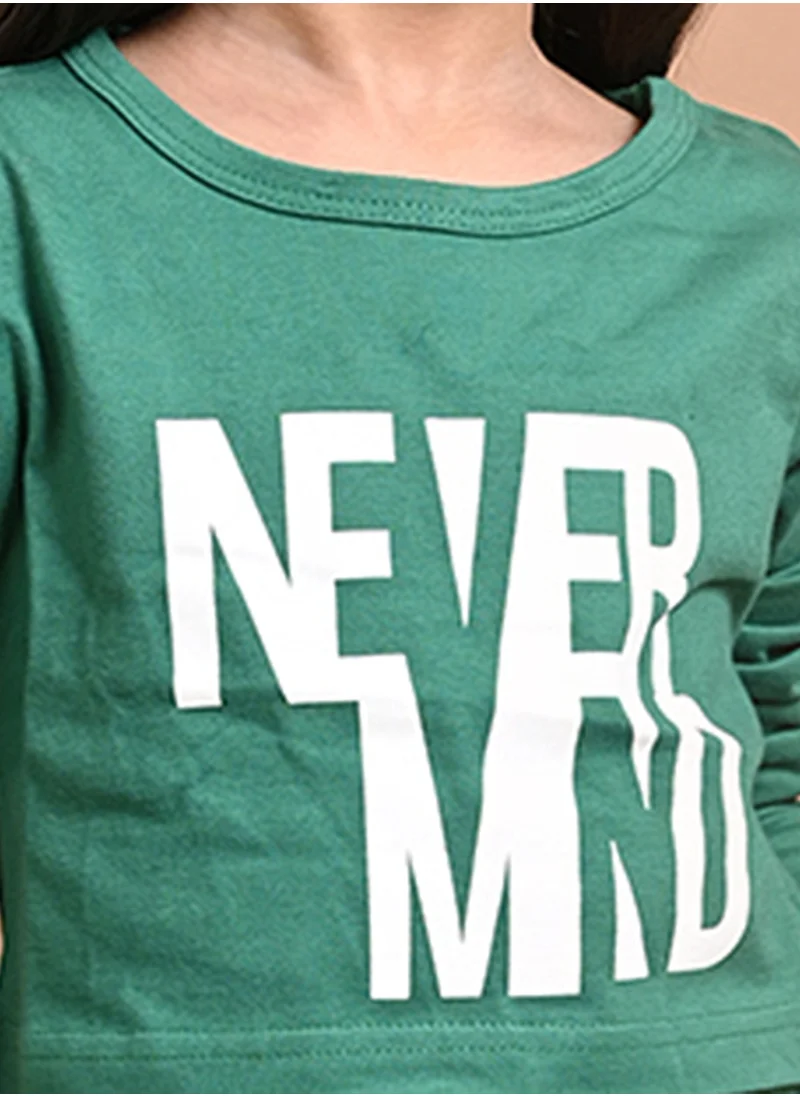 LILPICKS Never Mind Printed Crop Top with Jogger Set