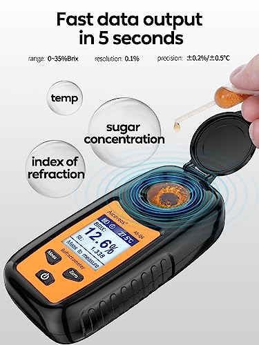 Aicevoos Digital Sugar Brix Refractometer brix Meter Automatic Temperature Compensation Range 0-35%，±0.2% Precision, Perfect for Fruits, Juices, Vegetables, Drinks and Coffee - Image 2