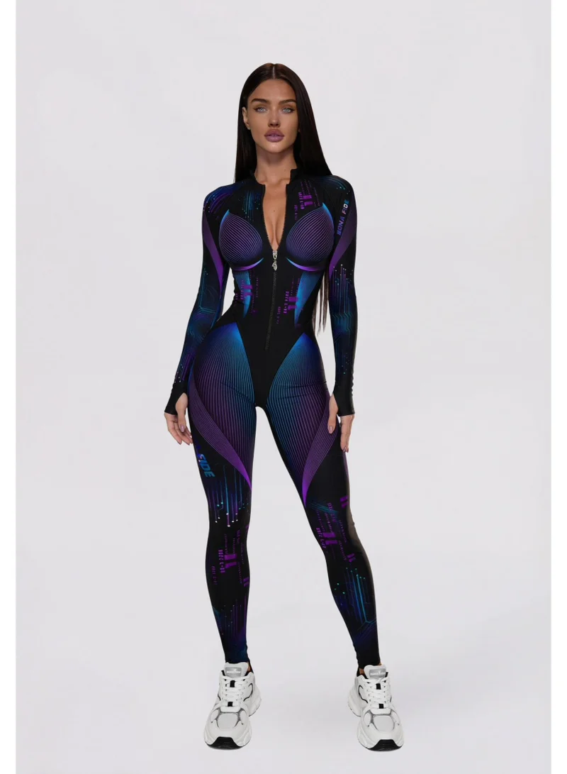 Bona Fide Bona Fide: Jumpsuit "Techno Vibe" Techno Vibe Gym Jumpsuit for Women for Women | Best Price UAE