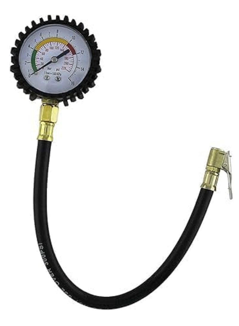 Tire Gauge Heavy Duty Air Pressure With Flexible Hose - Image 2