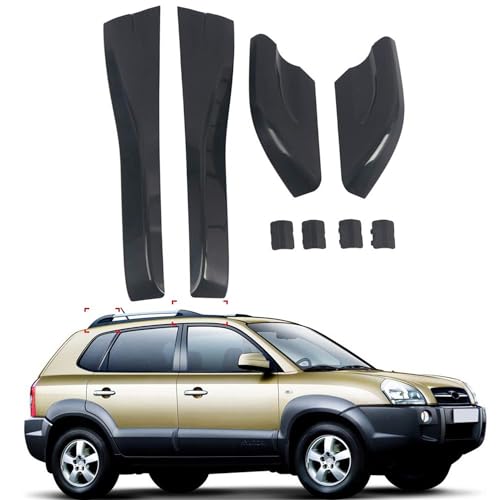 L2R for Hyundai Tucson 2004 2005 2006 2007 2008 Car Roof Rails Rack Leg Cover End Cap Protector Cover Glossy Black Exterior Accessories 8PCS - Image 1