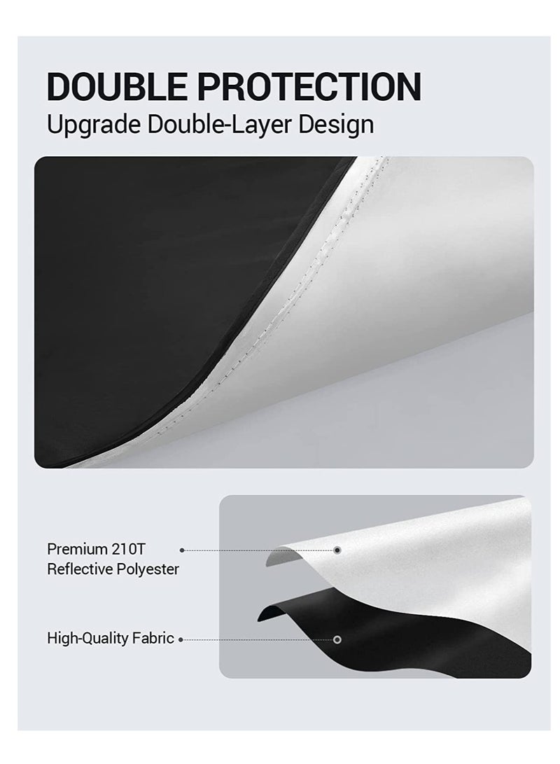 RATSAW Car Windshield Sun Shade Foldable Car Sun Shade Car Windshield Sun Shade Front Window Sun Visor with Storage Pouch Blocks UV Rays Keep Car Interior Cool Prevents Dashboard Fading 150cm to 70 cm  - Image 4