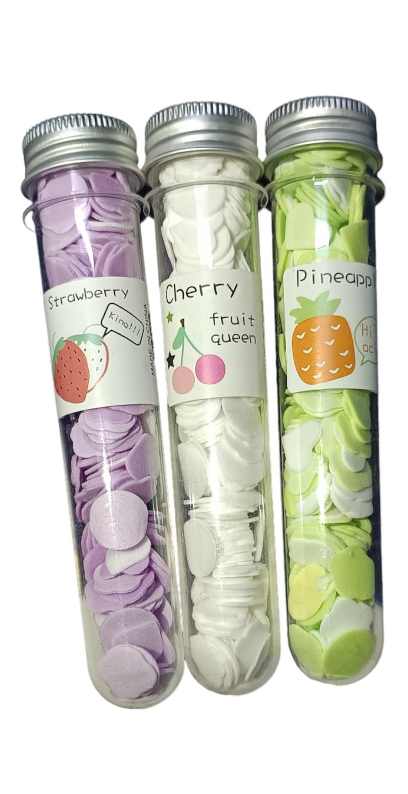 Sidhav 3 Pcs Flavour Soft Paper Soap Strips for Travel Scented Soap For Travelling Bath Flakes Paper Soap Flower Design Tube Shape Bottle (Assorted/Random Colour) - Image 1